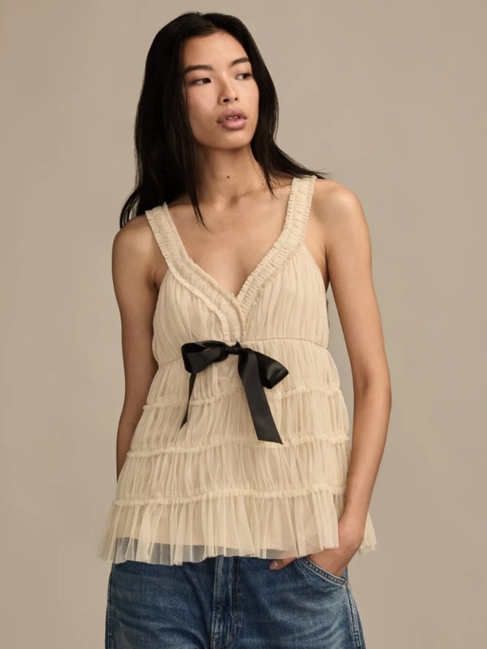 Lucky Brand Tiered Tulle Top